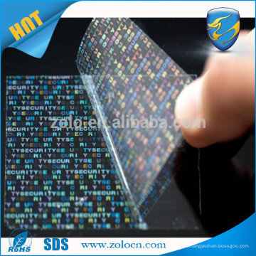 China anti-falsificación inviolable seguridad evidente vacío material de impresión de la etiqueta